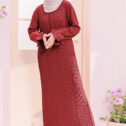 Alia Pleated Dress Maroon