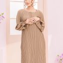 Alia Pleated Dress Nude Beige