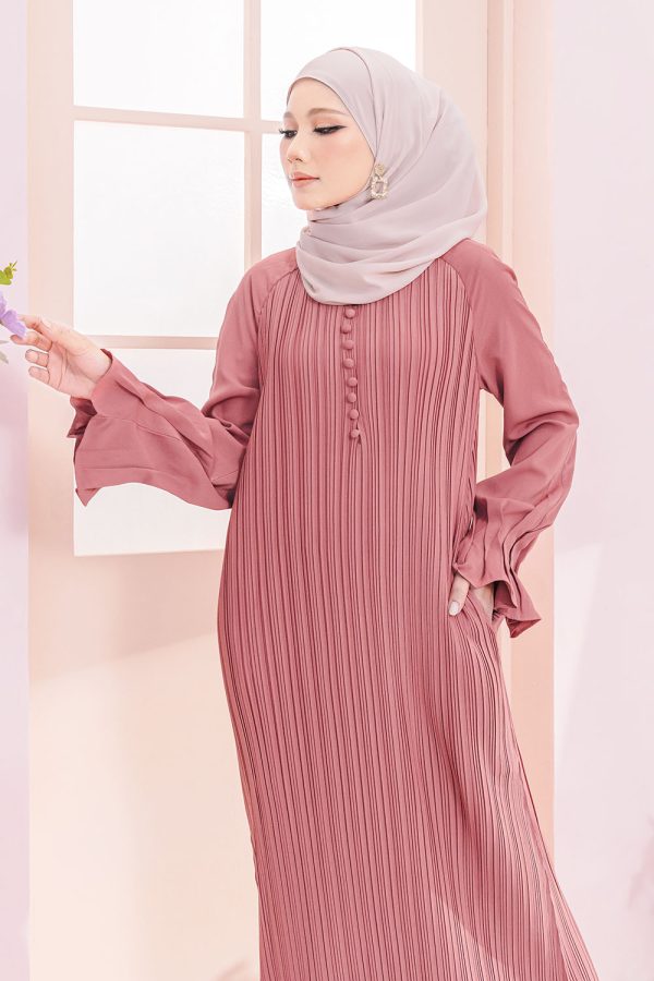 Alia Pleated Dress Pink Punch Alia Pleated Dress Pink Punch