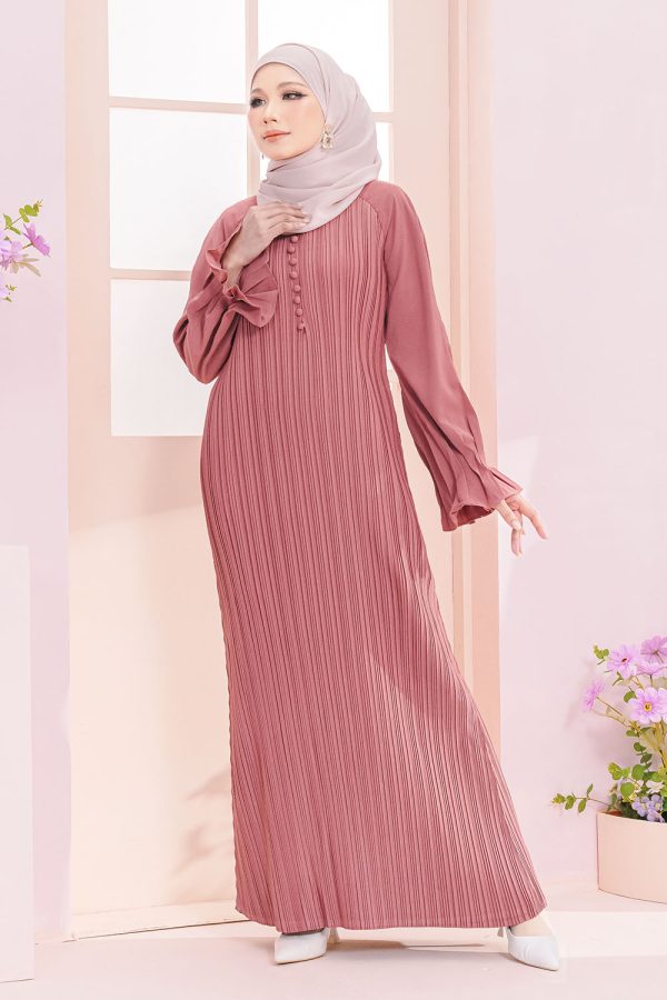 Alia Pleated Dress Pink Punch Alia Pleated Dress Pink Punch