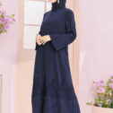 Camellia Pleated Navy Blue