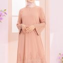 Camellia Pleated Abaya Nude Pink