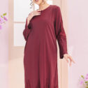 Camellia Pleated Abaya Maroon