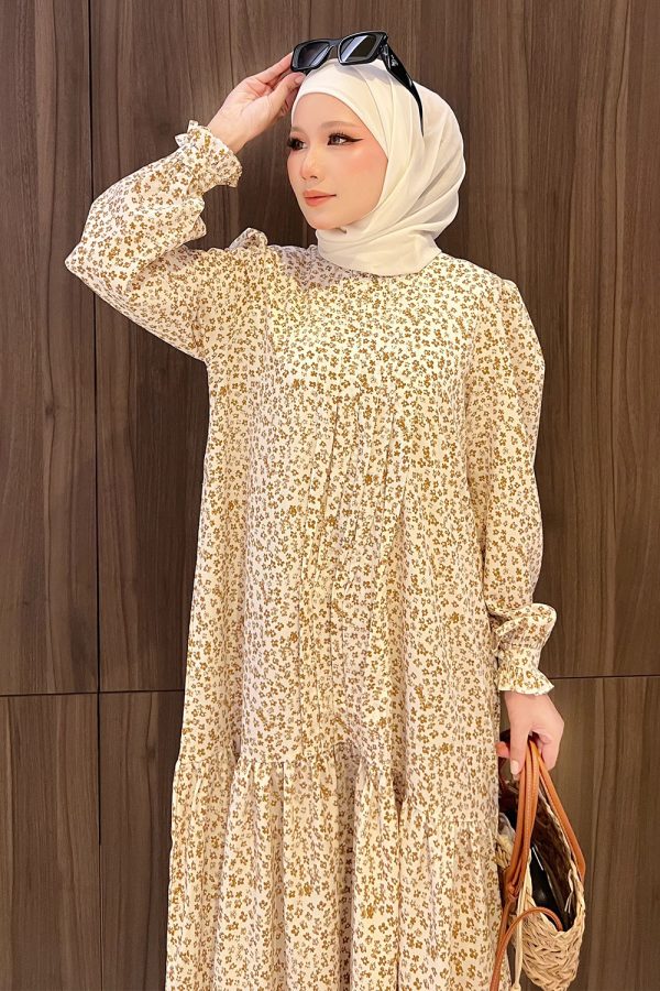 Melissa Dress - White Gold Floral Melissa Dress - White Gold Floral