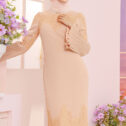 Ariel Pleated Kurung 3.0 - Nude Peach