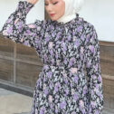 Lindy Dress - Black Purple