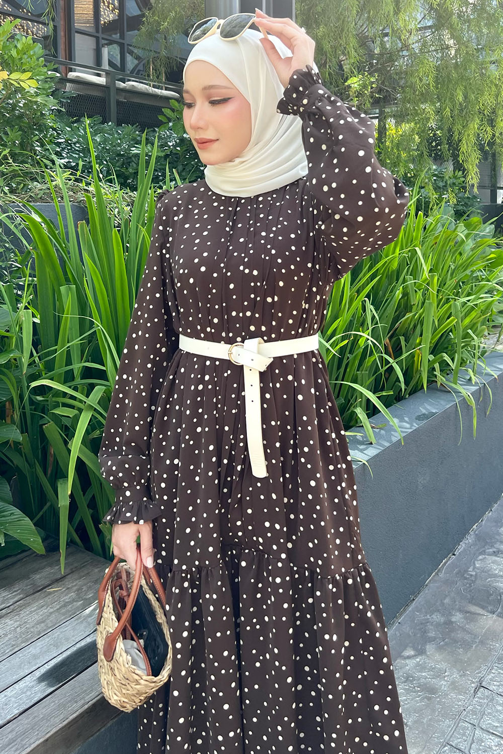 Melissa Dress - Brown Polka 