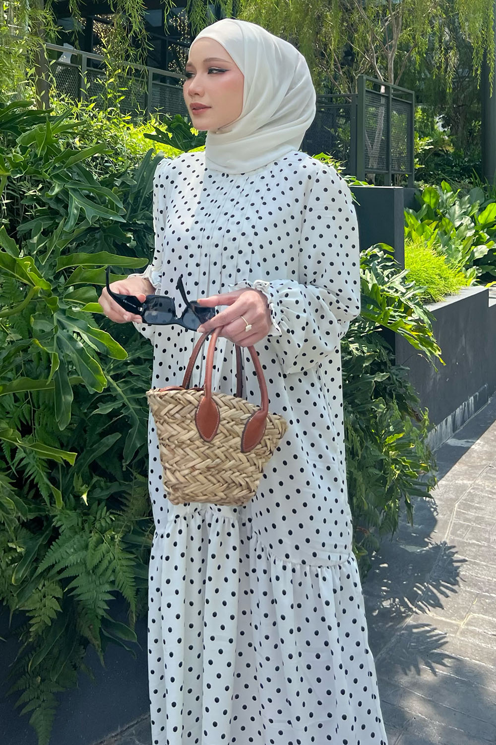 Melissa Dress - White Polka 