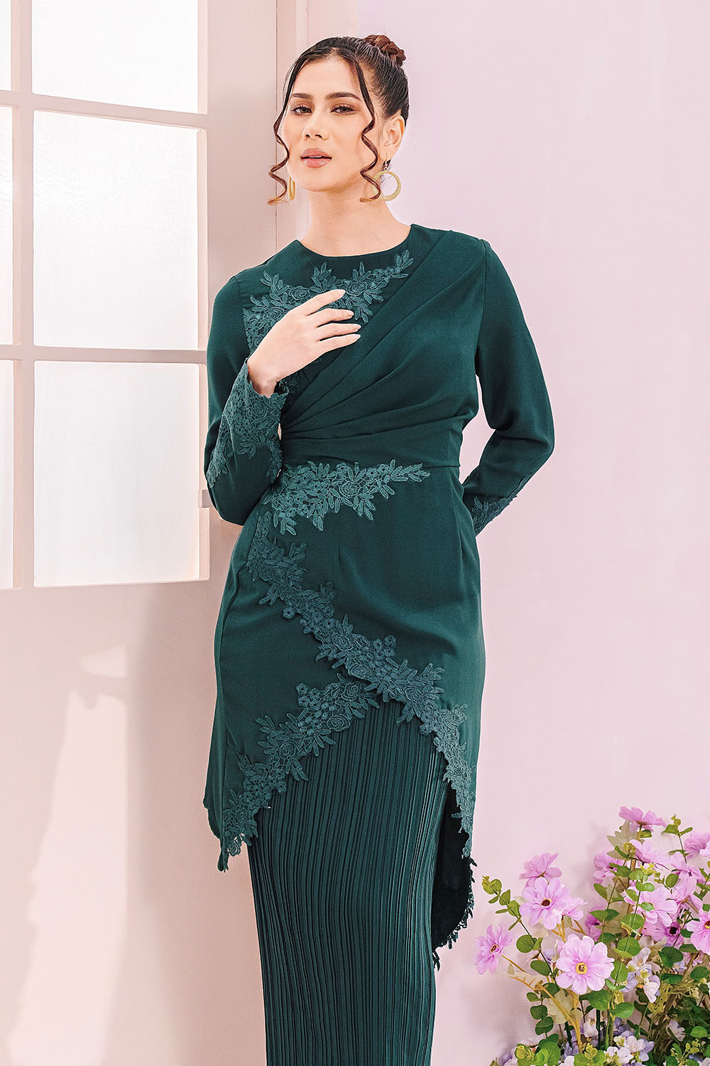 Rosy Kurung - Emerald Green