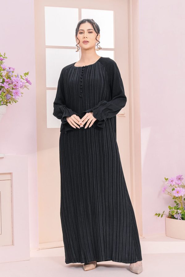 Alia Pleated Dress Black