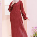 Alia Pleated Dress Maroon