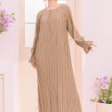 Alia Pleated Dress Nude Beige