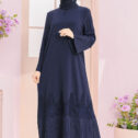 Camellia Pleated Navy Blue