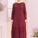 Camellia Pleated Abaya Maroon
