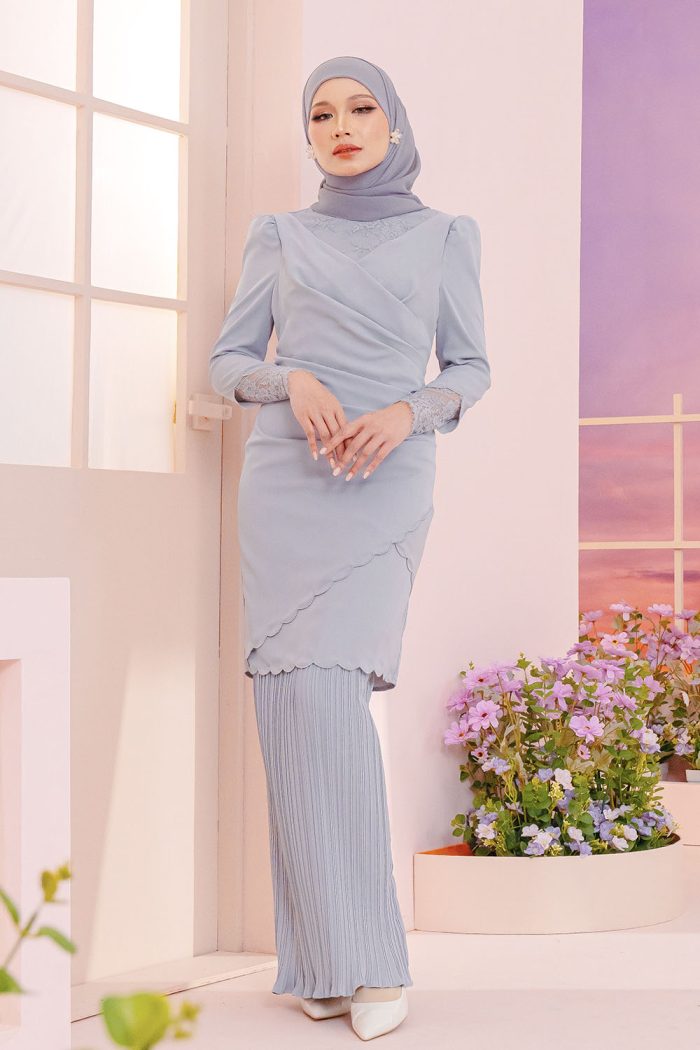 Dahlia Kurung - Grey