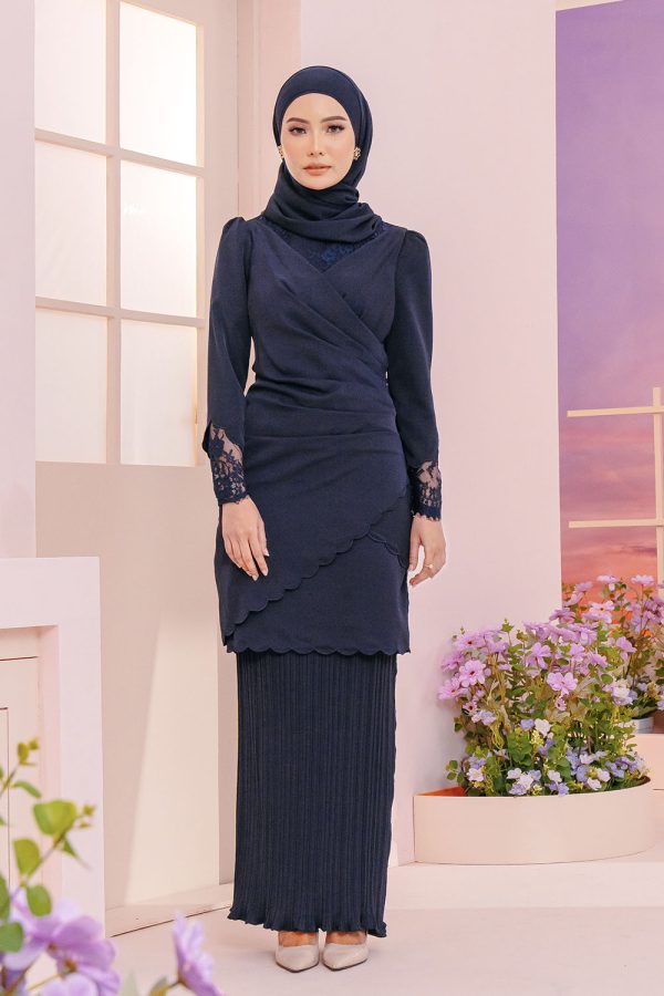 Dahlia Kurung - Midnight Blue 