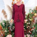 Melissa Kurung Maroon Burgundy 
