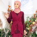 Melissa Kurung Maroon Burgundy 