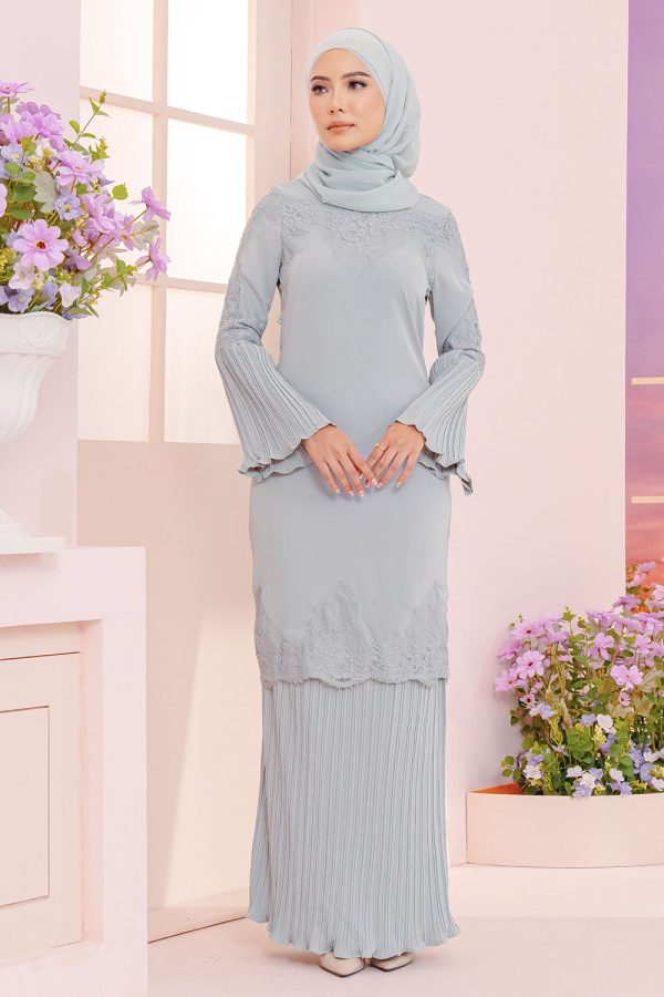 Ariel Pleated Kurung 3.0 - Powder Blue