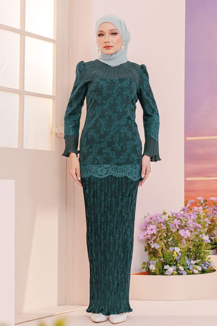 Zahara Kurung - Emerald Green