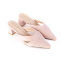 Aria Low Heels Mules - Light Pink 