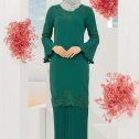 Ariel Pleated Kurung Emerald Green