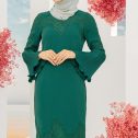 Ariel Pleated Kurung Emerald Green