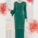 Ariel Pleated Kurung Emerald Green