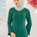 Ariel Pleated Kurung Emerald Green