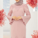 Ariel Pleated Kurung Pale French Pink