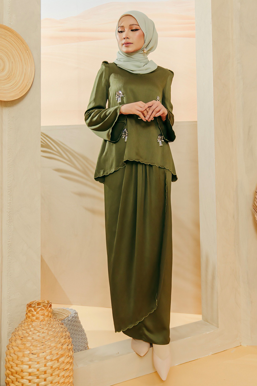 Lily Kurung Olive Green