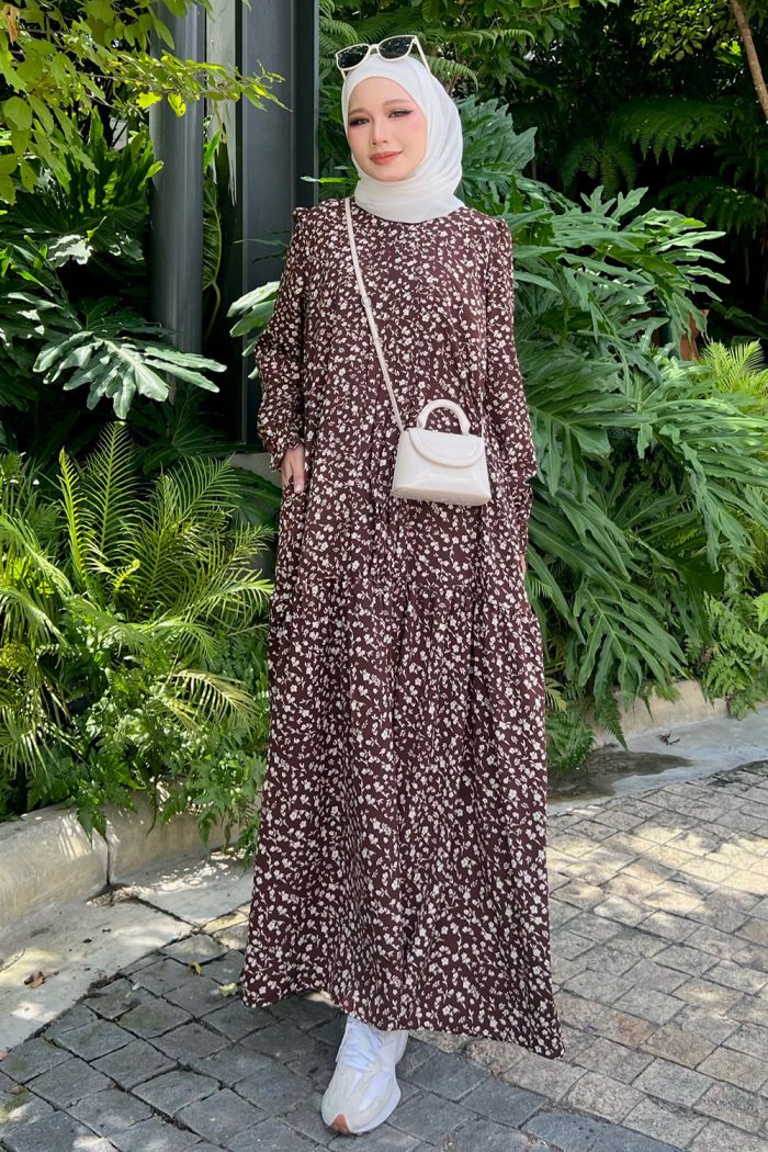 Melissa Dress - Brown Floral