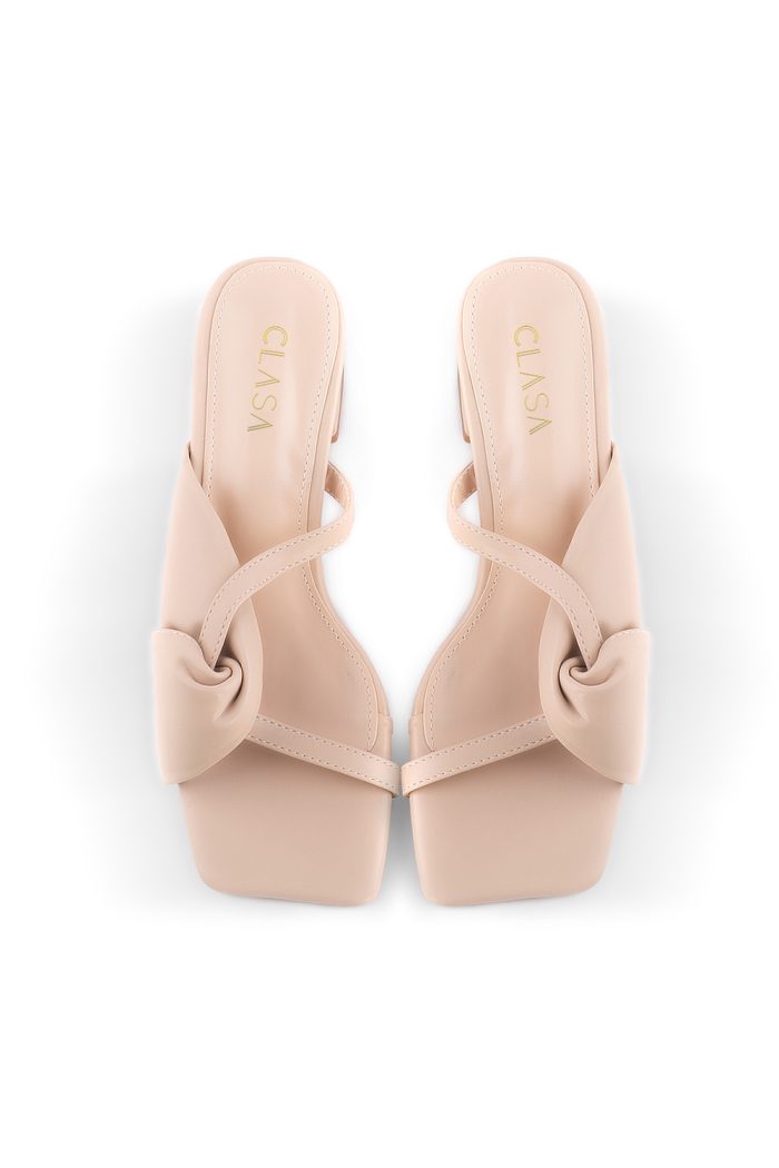 Milly Low Heels Mules - Nude Cream