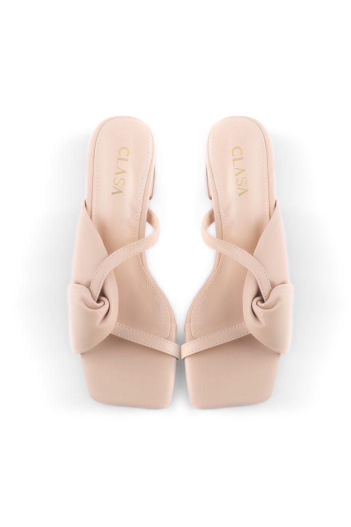 Milly Low Heels Mules - Nude Cream