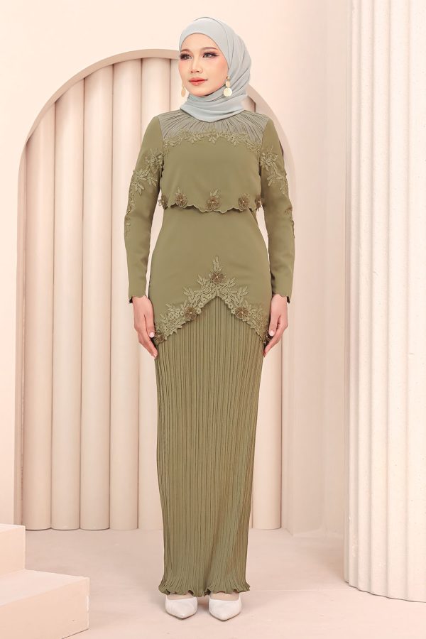 Orchid Kurung -  Olive