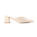 Sandy Low Heels Mules - Cream