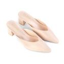 Sandy Low Heels Mules - Nude