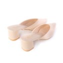 Sandy Low Heels Mules - Nude