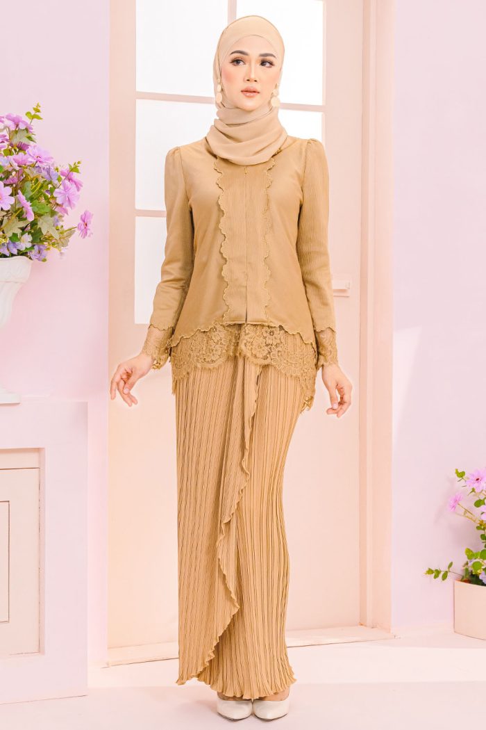 Tulip Kurung - Nude Gold